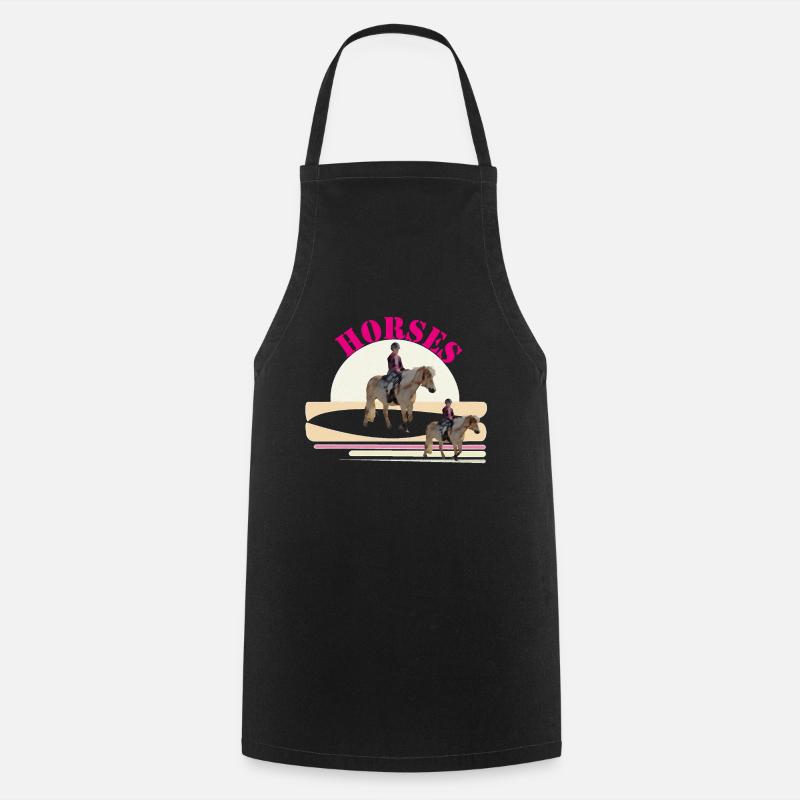 Cavaliers dans le cercle du soleil - Tablier de cuisine - noir