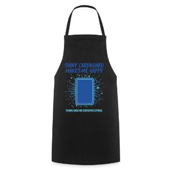 Shiny Cardboard Makes Me Happy Trading Cards - Cooking Apron - black - Front - AI Model Male 185 dark (185cm)