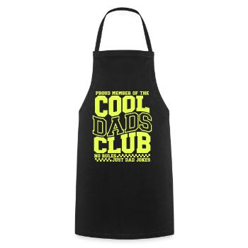Cadeau de papa pour la fête des pères - Club des papas cool - Tablier de cuisine - noir - Devant - AI Model Male 185 dark (185cm)