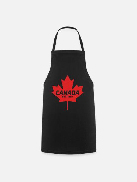 Kanada Est. 1867 Vintage Kanada-Ahornblatt - Kochschürze - Schwarz