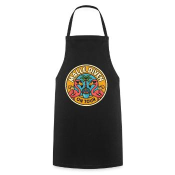 Malle Divas On Tour Women's Flamingo Mallorca Party - Cooking Apron - black - Front - AI Model Male 185 dark (185cm)