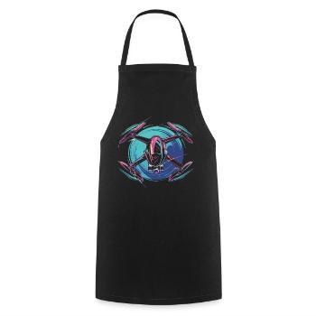 Neon Drone - Cooking Apron - black - Front - AI Model Male 185 dark (185cm)