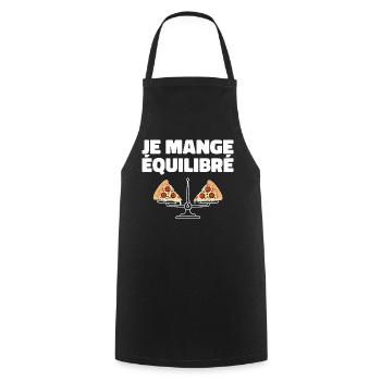 pizza Cadeau humour personnalisé - Tablier de cuisine - noir - Devant - AI Model Male 185 dark (185cm)
