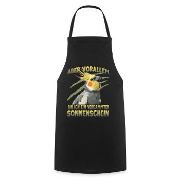 Australischer Nymphensittich Cockatiel Vogelhalter - Kochschürze - Schwarz - Vorne - AI Model Male 185 dark (185cm)