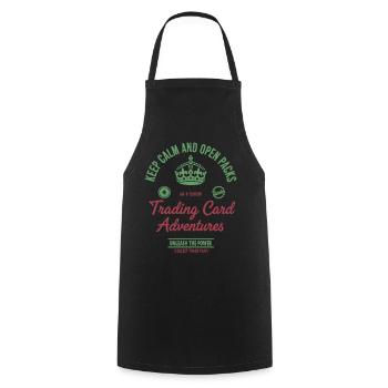 Keep Calm And Open Packs Trading Card Adventures - Cooking Apron - black - Front - AI Model Male 185 dark (185cm)