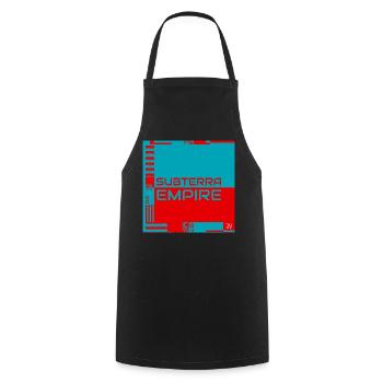 Pochette officielle de l’Empire Subterra - Tablier de cuisine - noir - Devant - AI Model Male 185 dark (185cm)