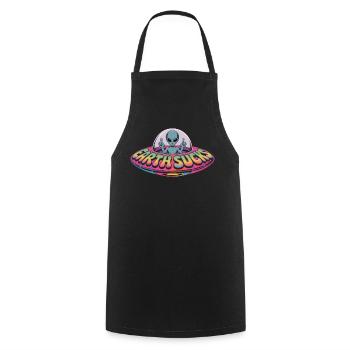 T-shirt extraterrestre La Terre craint – Idée cadeau pour un OVNI - Tablier de cuisine - noir - Devant - AI Model Male 185 dark (185cm)