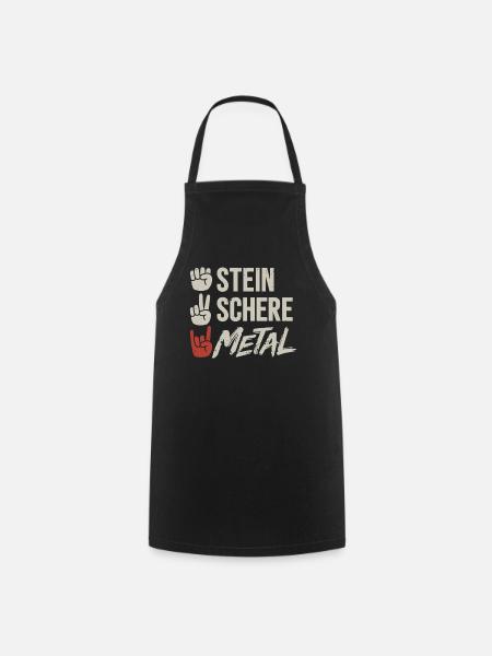 Stein Schere Metal Band Heavy Metal Musik - Kochschürze - Schwarz