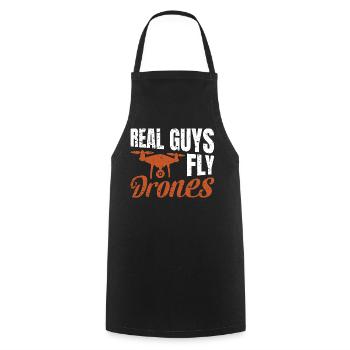 I've had enough, I'm going to fly, drone, drone pilot - Cooking Apron - black - Front - AI Model Male 185 dark (185cm)
