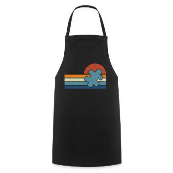 Vintage Autism Sunset - Kochschürze - Schwarz - Vorne - AI Model Male 185 dark (185cm)