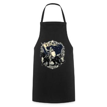 Renaissance du Chevalier Médiéval Chat de la Foire Rénaisque - Tablier de cuisine - noir - Devant - AI Model Male 185 dark (185cm)