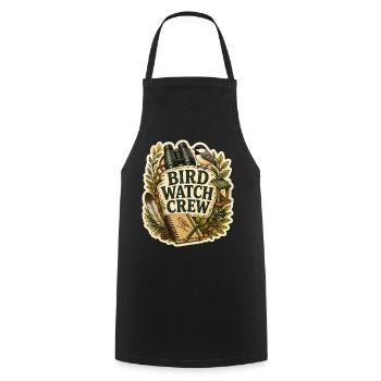 BIRD WATCH CREW Clouds - Cooking Apron - black - Front - AI Model Male 185 dark (185cm)