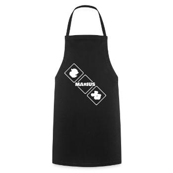 Marius Diamant Logo Vogel - Kochschürze - Schwarz - Vorne - AI Model Male 185 dark (185cm)