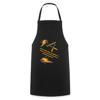 Elektriker T-Shirt Lustiges Geschenk Beruf Humor!! - Kochschürze - Schwarz - Vorne - AI Model Male 185 dark (185cm)