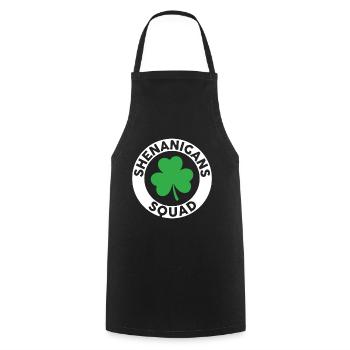 Escadron des Manigances Shamrock - Tablier de cuisine - noir - Devant - AI Model Male 185 dark (185cm)