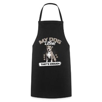 Pitbull Terrier Pittie Dog Breed - Cooking Apron - black - Front - AI Model Male 185 dark (185cm)