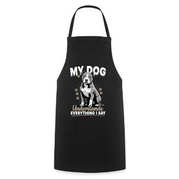 Pitbull Terrier Race de chien pittie - Tablier de cuisine - noir - Devant - AI Model Male 185 dark (185cm)