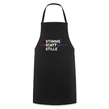 Stimme Statt Stille Statement Spruch Pride - Kochschürze - Schwarz - Vorne - AI Model Male 185 dark (185cm)