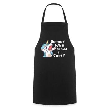 Unicorn Why Should I Care - Cooking Apron - black - Front - AI Model Male 185 dark (185cm)