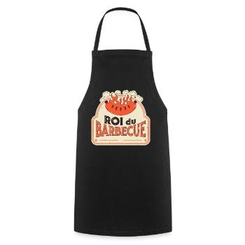 Roi du Barbecue Vintage - Tablier de cuisine - noir - Devant - AI Model Male 185 dark (185cm)