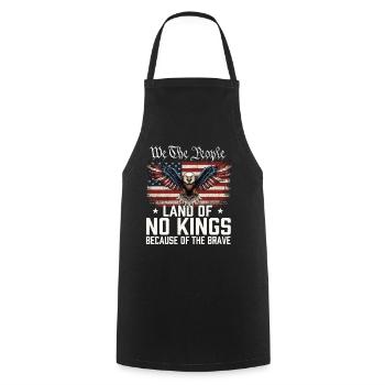 Nous, le Peuple, Pas de Rois, Patriotique USA - Tablier de cuisine - noir - Devant - AI Model Male 185 dark (185cm)