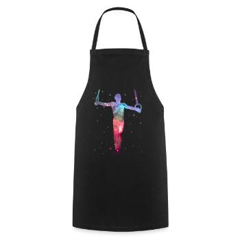Gymnasts, Ring Gymnastics, Gymnastics, Space Gymnastics - Cooking Apron - black - Front - AI Model Male 185 dark (185cm)