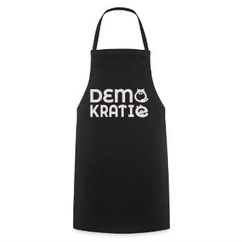 Cat Democracy - Cooking Apron - black - Front - AI Model Male 185 dark (185cm)