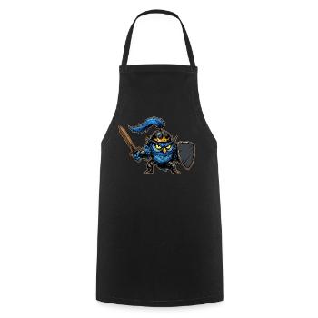 Knight Owl Ren Faire Medieval Festival Funny - Cooking Apron - black - Front - AI Model Male 185 dark (185cm)