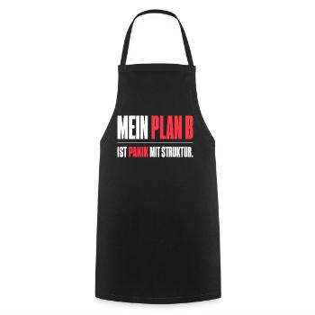 Mein Plan B - Kochschürze - Schwarz - Vorne - AI Model Male 185 dark (185cm)
