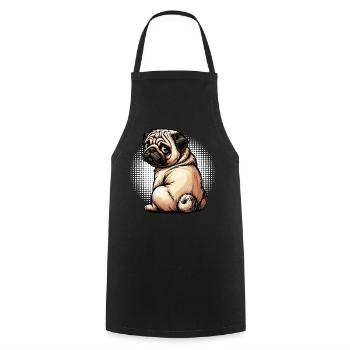 Pug Pugs Pug Owner Pug Lover Pug Holder - Cooking Apron - black - Front - AI Model Male 185 dark (185cm)
