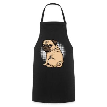 Pug Pugs Pug Owner Pug Lover Pug Holder - Cooking Apron - black - Front - AI Model Male 185 dark (185cm)