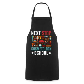 Next Stop Cosmetology School - Cooking Apron - black - Front - AI Model Male 185 dark (185cm)