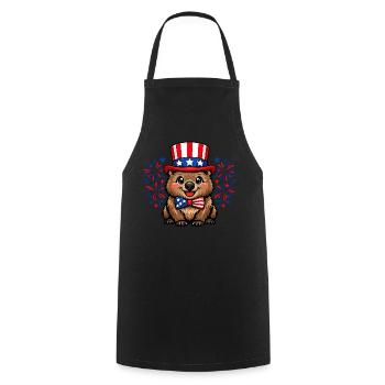 Wombat Australien Tiere Patriot Independence Day - Kochschürze - Schwarz - Vorne - AI Model Male 185 dark (185cm)