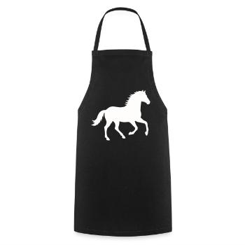 Silhouette eines wilden Pferdes - Kochschürze - Schwarz - Vorne - AI Model Male 185 dark (185cm)