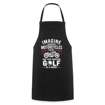 Motorcycles Exist Chopper Motorcycle Rider Biker - Cooking Apron - black - Front - AI Model Male 185 dark (185cm)