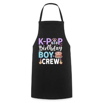 K-Pop Birthday Boy Crew - Cooking Apron - black - Front - AI Model Male 185 dark (185cm)