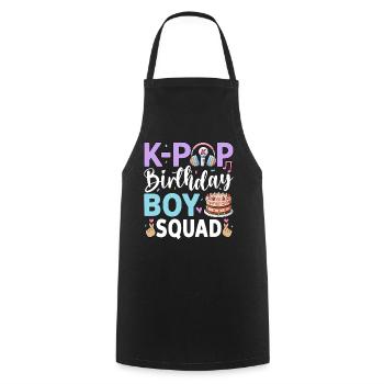 K-Pop Birthday Boy Squad - Cooking Apron - black - Front - AI Model Male 185 dark (185cm)