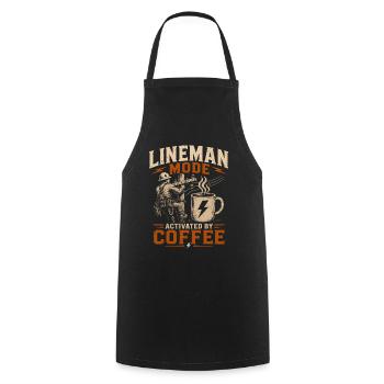 Lustiger Lineman Kaffee Strom Arbeit - Kochschürze - Schwarz - Vorne - AI Model Male 185 dark (185cm)