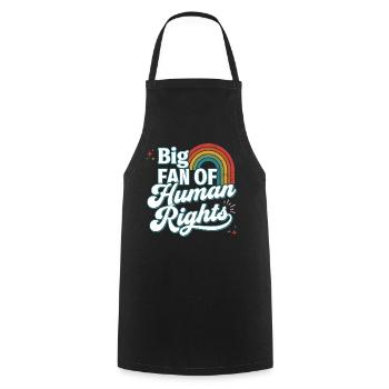 Pride Month LGBTQ - Big Fan of Human Rights - Cooking Apron - black - Front - AI Model Male 185 dark (185cm)