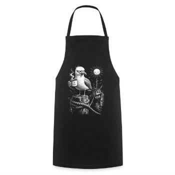 MOIN – Grummeliges Möwe mit Kaffee - Tablier de cuisine - noir - Devant - AI Model Male 185 dark (185cm)