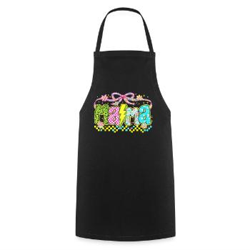 Mama Retro Flashy | Neon-Stil Muttertag - Kochschürze - Schwarz - Vorne - AI Model Male 185 dark (185cm)
