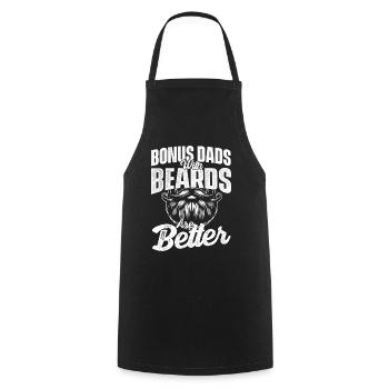 Bonus Papas, Barbes, meilleur beau-père, père - Tablier de cuisine - noir - Devant - AI Model Male 185 dark (185cm)
