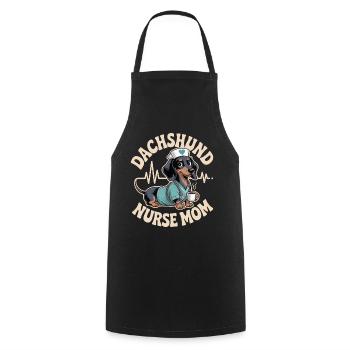 Dachshund Nurse Mom - Cooking Apron - black - Front - AI Model Male 185 dark (185cm)
