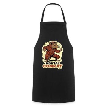 Sweat à capuche de combattant rat camarade - Tablier de cuisine - noir - Devant - AI Model Male 185 dark (185cm)