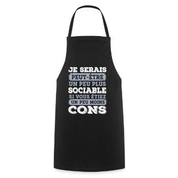 SOCIABLE Cadeau humour personnalisé - Tablier de cuisine - noir - Devant - AI Model Male 185 dark (185cm)