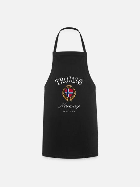 Tromsø Norwegen Wappen Krone – Reise Souvenir - Kochschürze - Schwarz