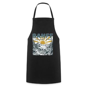 Banff National Park Canada Vintage - Cooking Apron - black - Front - AI Model Male 185 dark (185cm)