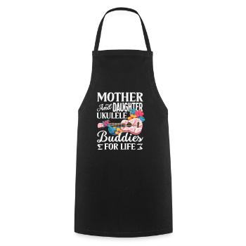 Mère et fille Ukulélé Amies Musique d’Hawaï - Tablier de cuisine - noir - Devant - AI Model Male 185 dark (185cm)