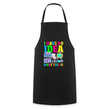 Retro Back to the 80s Vintage Design - Cooking Apron - black - Front - AI Model Male 185 dark (185cm)