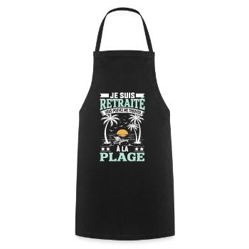 Retraite Cadeau humour personnalisé - Tablier de cuisine - noir - Devant - AI Model Male 185 dark (185cm)